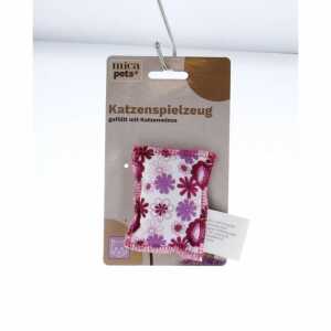 Katzenspielzeug Kissen mit Katzenminze lila/pink 7x9cm