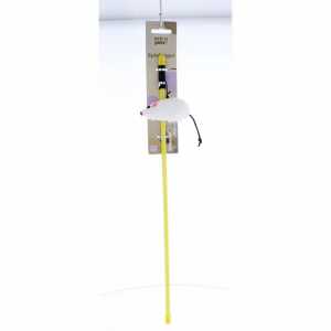 Katzenspielzeug Angel mit Maus gelb/weiß 46cm