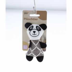 Katzenspielzeug Plüschbär schwarz/weiß 13,5x7,5cm