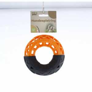 Hundespielzeug Spielring schwarz/orange Ø14x4cm