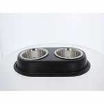 Doppelfressnapf 2 Schüsseln schwarz/silber...