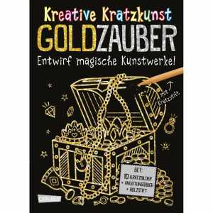CARLSEN Kratzbilder-Set Kreative Kratzkunst Goldzauber