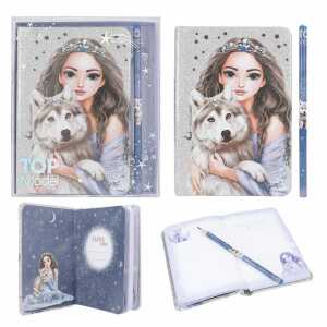 Depesche TOPModel Notizbuch WOLF mit Bleistift blau 17x14x2cm