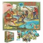 DINO World Puzzle Dinosaurier 58x40cm 50 Teile Box mit...