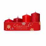 Stumpenkerzen Glamorous gestuft rot 4 Stück