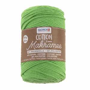 GLOREX Makramee Cotton neongrün 2mmx225m 250g