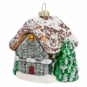 Iden Basic Baumschmuck Weihnachtshaus 7,5x10cm