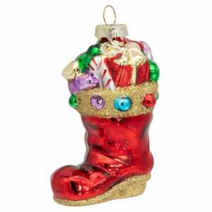 Iden Basic Baumschmuck Weihnachsstiefel 5x5x9,5cm