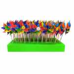 Windmühle auf Plastikstab mehrfarbig