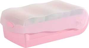 HAN Karteibox CROCO transluzent quer inkl. 100 Karten pastellrosa A7