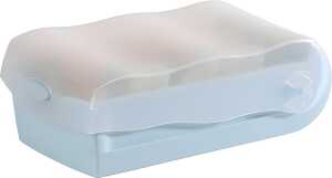 HAN Karteibox CROCO transluzent quer inkl. 100 Karten pastellblau A8