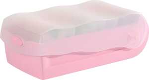 HAN Karteibox CROCO transluzent quer inkl. 100 Karten pastellrosa A8