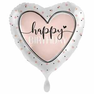 amscan Folienballon Glossy Heart Birthday 43cm