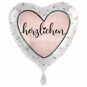 amscan Folienballon Glossy Heart Herzlichen Glückwunsch