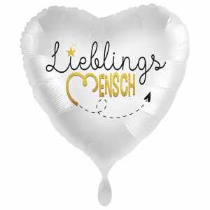 amscan Folienballon Lieblings Mensch Herz weiß 43cm