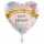 amscan Folienballon Happy Birthday Herz pastell 43cm