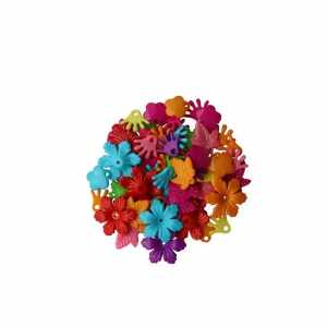 GLOREX Kunststoff-Perlen Blüten Mix