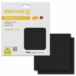 Bodenplatte Doppelpack schwarz 20x20cm