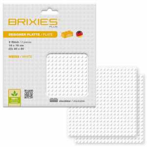 Bodenplatte Doppelpack weiß 20x20cm