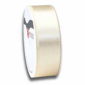 PRÄSENT Satinband auf der Rolle creme 25mmx5m