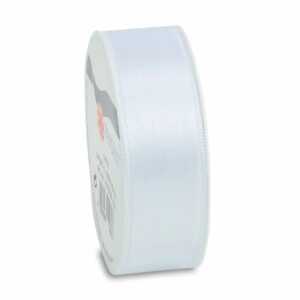 PRÄSENT Satinband auf der Rolle weiß 25mmx5m