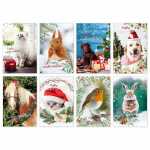 Glückwunschkarten Weihnachten Tiere 100 Stück...