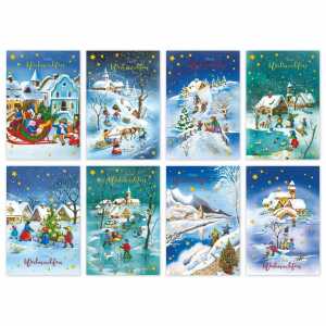 Glückwunschkarten Weihnachtsmotive 100 Stück sortiert 4017703044350