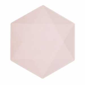 amscan Teller hexagonal pink 26,1x22,6cm 6 Stück