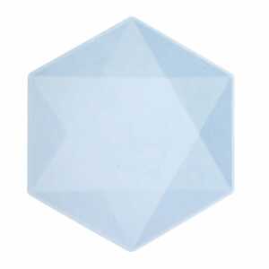 amscan Teller hexagonal blau 26,1x22,6cm 6 Stück