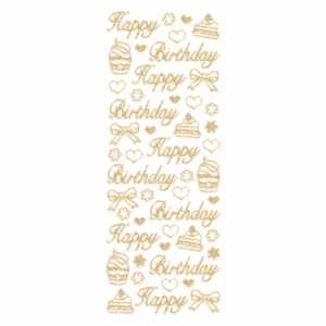 RÖSSLER Sticker Glitter Happy Birthday gold
