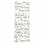 RÖSSLER Sticker Glitter Happy Birthday silber