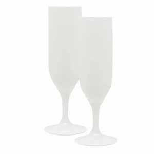 Mehrweg-Sektglas aus Kunststoff weiß 2 Stück