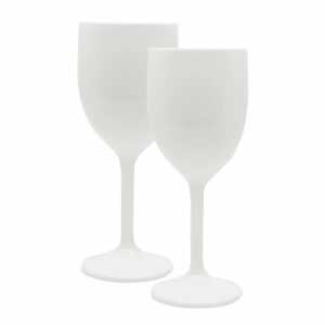 Mehrweg-Weinglas aus Kunststoff weiß 2 Stück