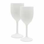 Mehrweg-Weinglas aus Kunststoff weiß 2 Stück