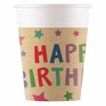 Pappbecher Happy B-Day 200ml 8 Stück