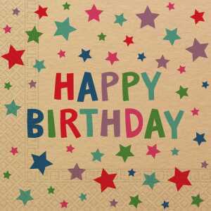 Servietten Happy B-Day 33x33cm 20 Stück