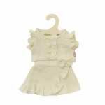 Puppen-Wickelrock mit Rüschen-Top ecru 35-45cm aus...
