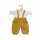 Puppen-Latzhose m weißem T-Shirt honiggelb 35-45cm 100% Bio-Baumwolle