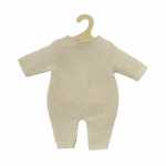 Puppen-Strickstrampler ecru 28-35cm aus 100% Bio-Baumwolle