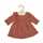 Puppen-Stickkleid pfirsich 35-45cm aus 100% Bio-Baumwolle