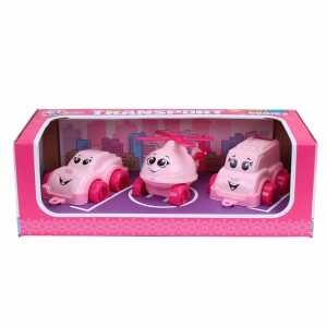 TechnoK Spielzeugautos Auto Bus Hubschrauber pink