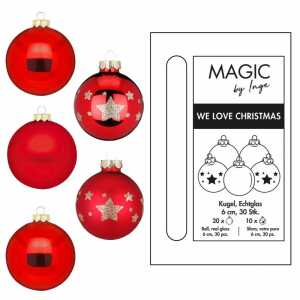 Weihnachtskugeln Merry Red rot 6cm 30 Stück