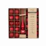 Weihnachtskugeln mit Spitze Merry Red rot 19 Teile