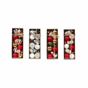 Weihnachtskugeln in Geschenkbox bunt 4fach sortiert