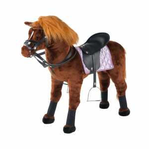Plüschpferd mit Sound Tragkraft ca. 100kg braun 80x70cm