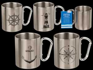 OOTB Edelstahlbecher mit Karabiner Maritim