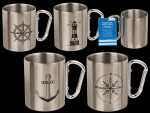 OOTB Edelstahlbecher mit Karabiner Maritim