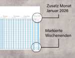 Urlaubsplaner 2025 für bis zu 26 Mitarbeiter mit Feiertagen 100x29,7cm