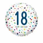 amscan Folienballon Confetti Birthday 18 Ø43cm
