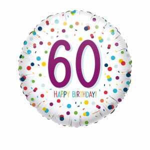 amscan Folienballon Confetti Birthday 60 Ø43cm